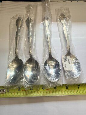 4 Oneida‎  CANTATA Stainless Steel Oval Soup Spoons